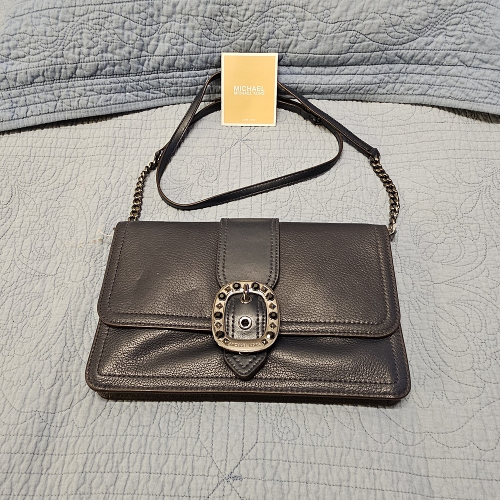 Michael Kors Black Leather Clutch